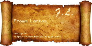 Fromm Lantos névjegykártya